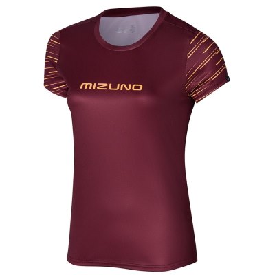 Camisa Mizuno Athletics Estampados Tee Mujer Vino - Chile M941BZJRKC
